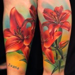 flower tattoo red lily